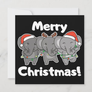Animales de Navidad Elefantes Invitación Alegre