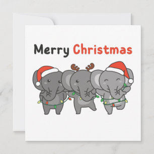 Animales de Navidad Elefantes Invitación de Navida