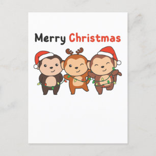Animales de Navidad Monos Feliz Navidad