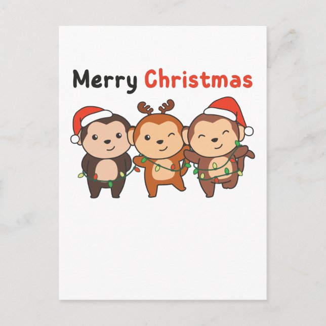 Animales de Navidad Monos Feliz Navidad (Anverso)