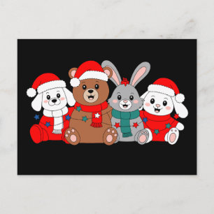 Animales de Navidad Oso Conejito Perro Santa Sombr