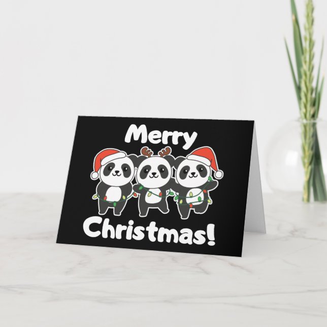 Animales de Navidad Pandas Feliz Navidad Hol (Anverso)