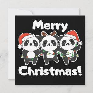Animales de Navidad Pandas Invitación de Navidad P