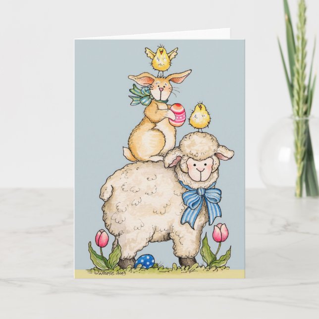 Animales de Pascua - tarjeta de felicitación (Anverso)