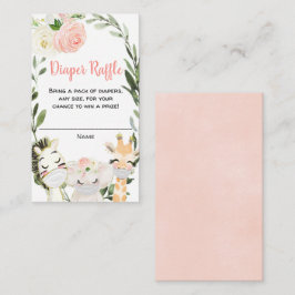 Animales de safari con máscaras tarjetas de rifa d