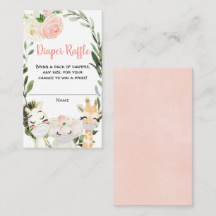 Animales de safari con máscaras tarjetas de rifa d