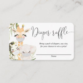 Animales de safari con máscaras tarjetas de rifa d