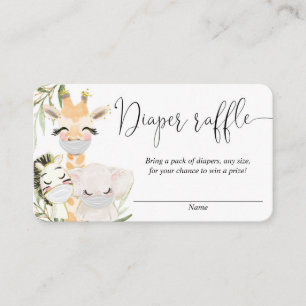 Animales de safari con máscaras tarjetas de rifa d