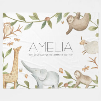 Animales de safari curados manta de faja grande