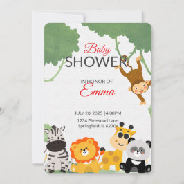 Animales de Safari de Invitación de Baby Shower en