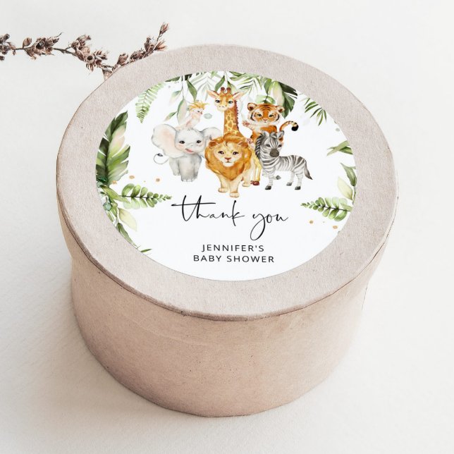 Animales de Safari ducha de bebé pegatina redondo  (Subido por el creador)