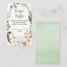 Animales de Safari enmascaran tarjetas de rifa de