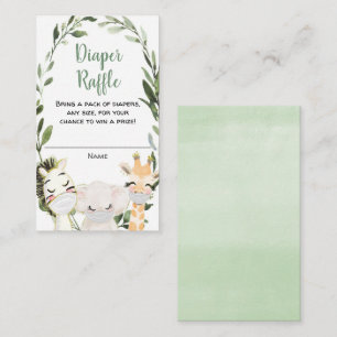 Animales de Safari enmascaran tarjetas de rifa de 