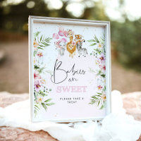 Animales de safari floral Los bebés son Posters du