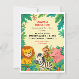 Animales de Safari Invitación de cumpleaños Tarjet