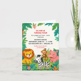 Animales de Safari Invitación de cumpleaños Tarjet