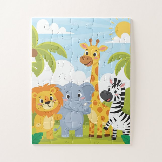 Animales de Safari Rompecabezas para Niños | León  (Vertical)