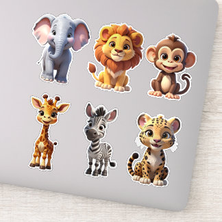 Animales de Safari Set -1 Pegatinas para Niños