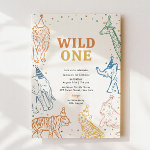 Animales de Safari silvestres invitaciones de prim