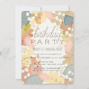 Animales de Woodland caen Invitación de cumpleaños