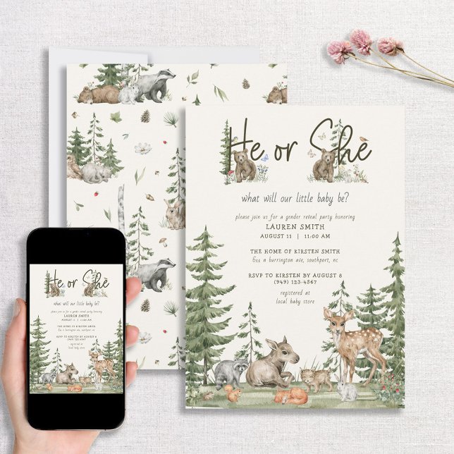 Animales de Woodland Esperan Bearly a Invitación d (Subido por el creador)