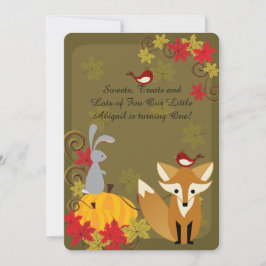 Animales de Woodland Invitación al primer cumpleañ