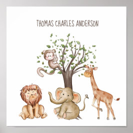 Animales de Woodland personalizados arte en la par