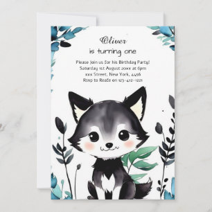 Animales de Woodland Primera Invitación de Cumplea
