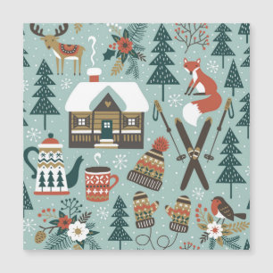 Animales del Bosque: Estampado Vintage Invernal Si