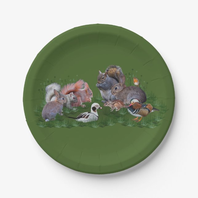 Animales del Bosque Plato de Papel (Anverso)