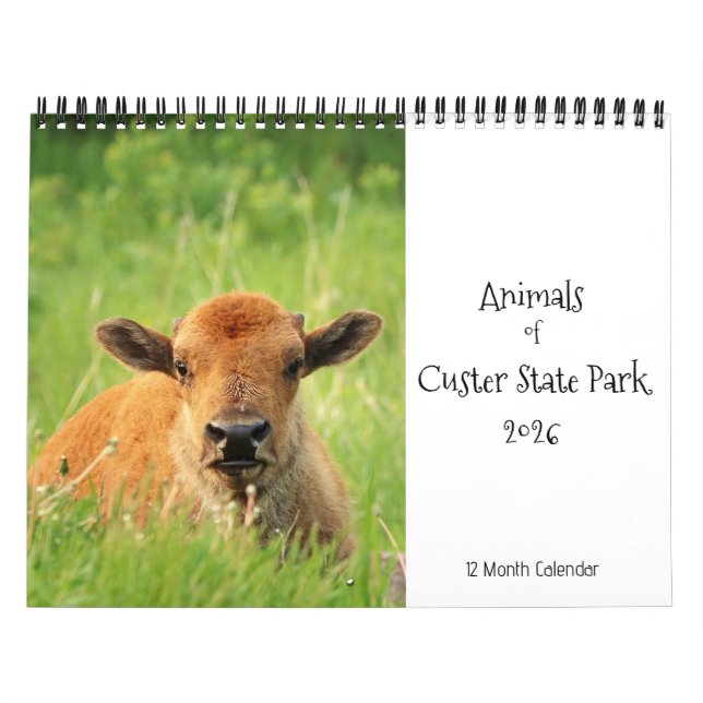 Animales del Calendario del Parque Estatal Custer  (Tapa)
