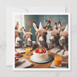 Animales del fiesta de burro, invitación al cumple