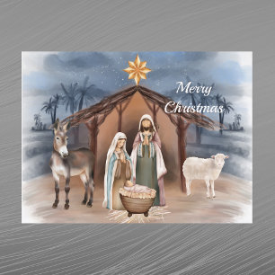 Animales del Nacimiento de Navidad Acuarela Cristi