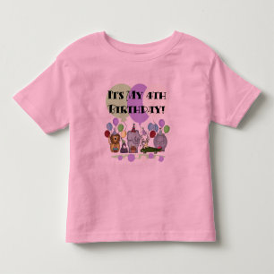Animales del zoológico 4 camisetas de cumpleaños y