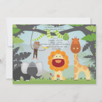 Animales del zoológico de la jungla Invitación a l