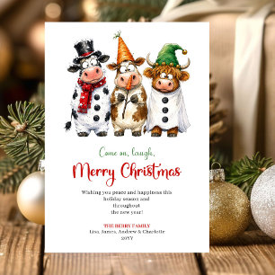 Animales divertidos con estilo Tarjeta de Navidad