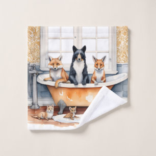 Animales divertidos en baño