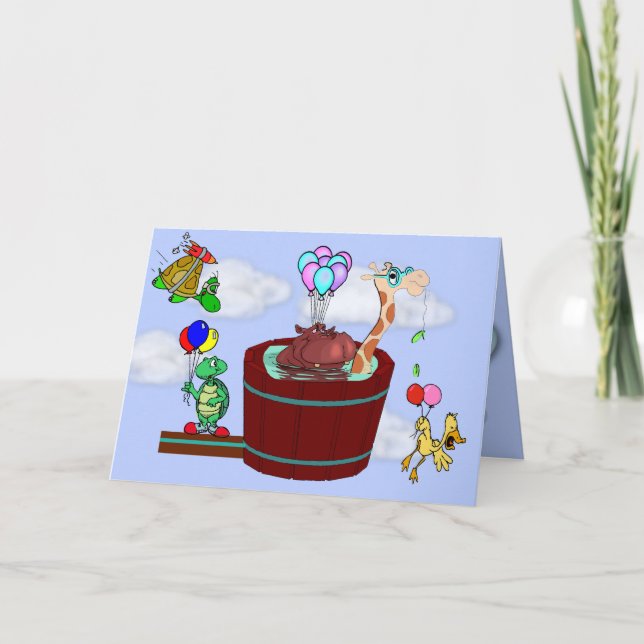 Animales divertidos que vuelan con la tarjeta "sol (Anverso)