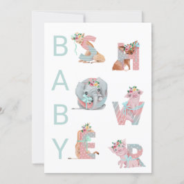 *~* Animales dulces Cartas Invitación a Baby Showe