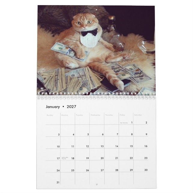 Animales en calendario de las pajaritas 2015 (Jan 2027)