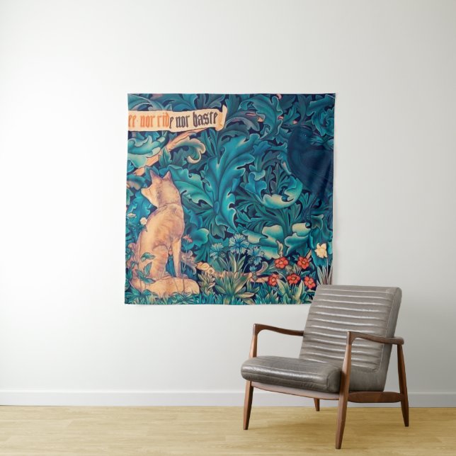 Animales en el bosque, tapiz de William Morris (In situ (horizontal))