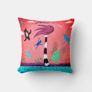 Animales En El Cojín decorativo Viento