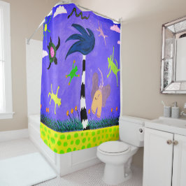 Animales En La Cortina De La Ducha Viento