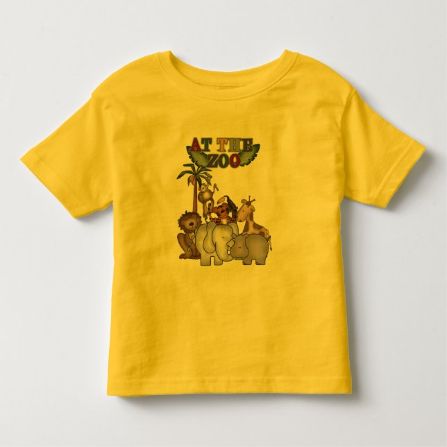 Animales en las camisetas y los regalos del parque (Anverso)