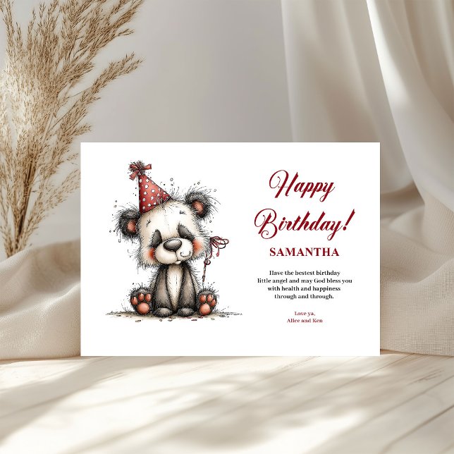 Animales encantadores y caprichosos diversión de c (Charming whimsical animals birthday fun kids greeting card

)