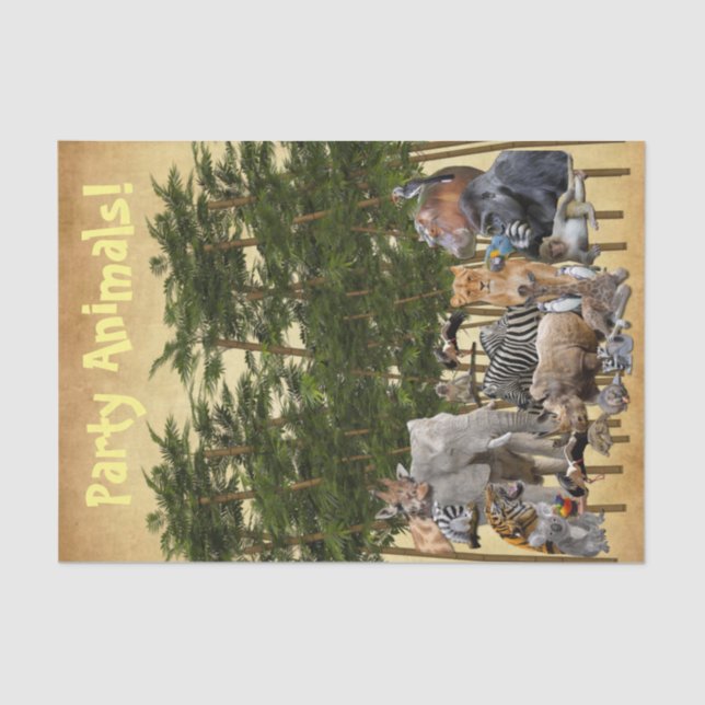 Animales Fiestas de papel de tejidos (Anverso)