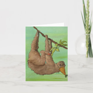 Animales fiestas: Tarjeta Sloth 4"x5.6"