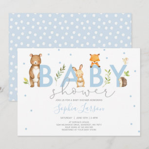 Animales forestales de Invitación a la Baby Shower