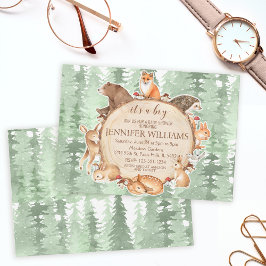 Animales forestales de Woodland niño invitación a