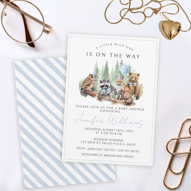 Animales forestales de Woodland niño invitación a  (Subido por el creador)